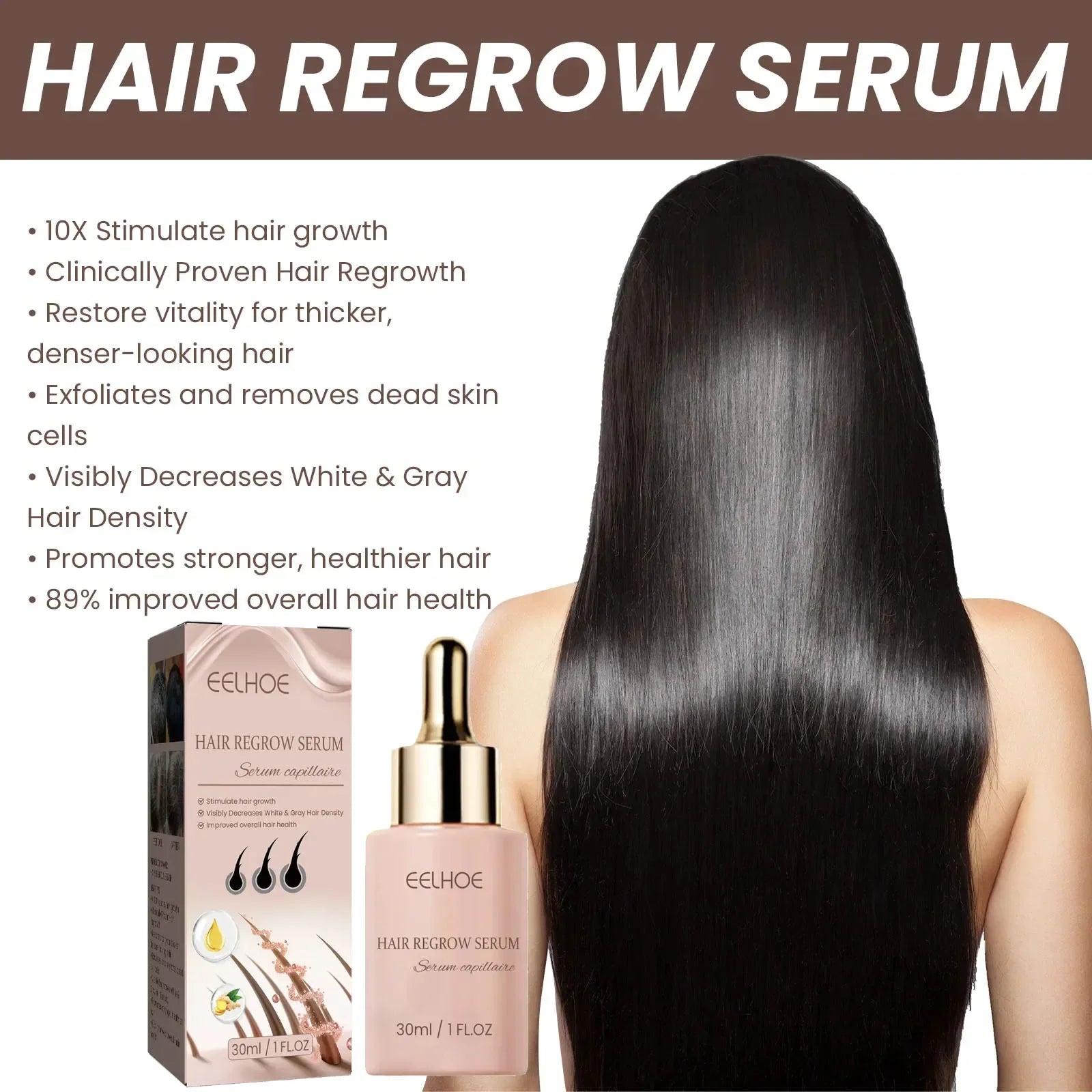 Fast Hair Growth Serum - Treatment for Hair Thinning, Anti-Hair Loss, Prevent Baldness, Scalp Cure, and Strong Roots - PULSE MART