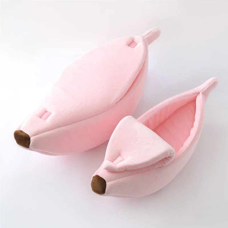 Creative Banana Cat Bed - Cute Deep Sleep Nest for Cats & Small Dogs