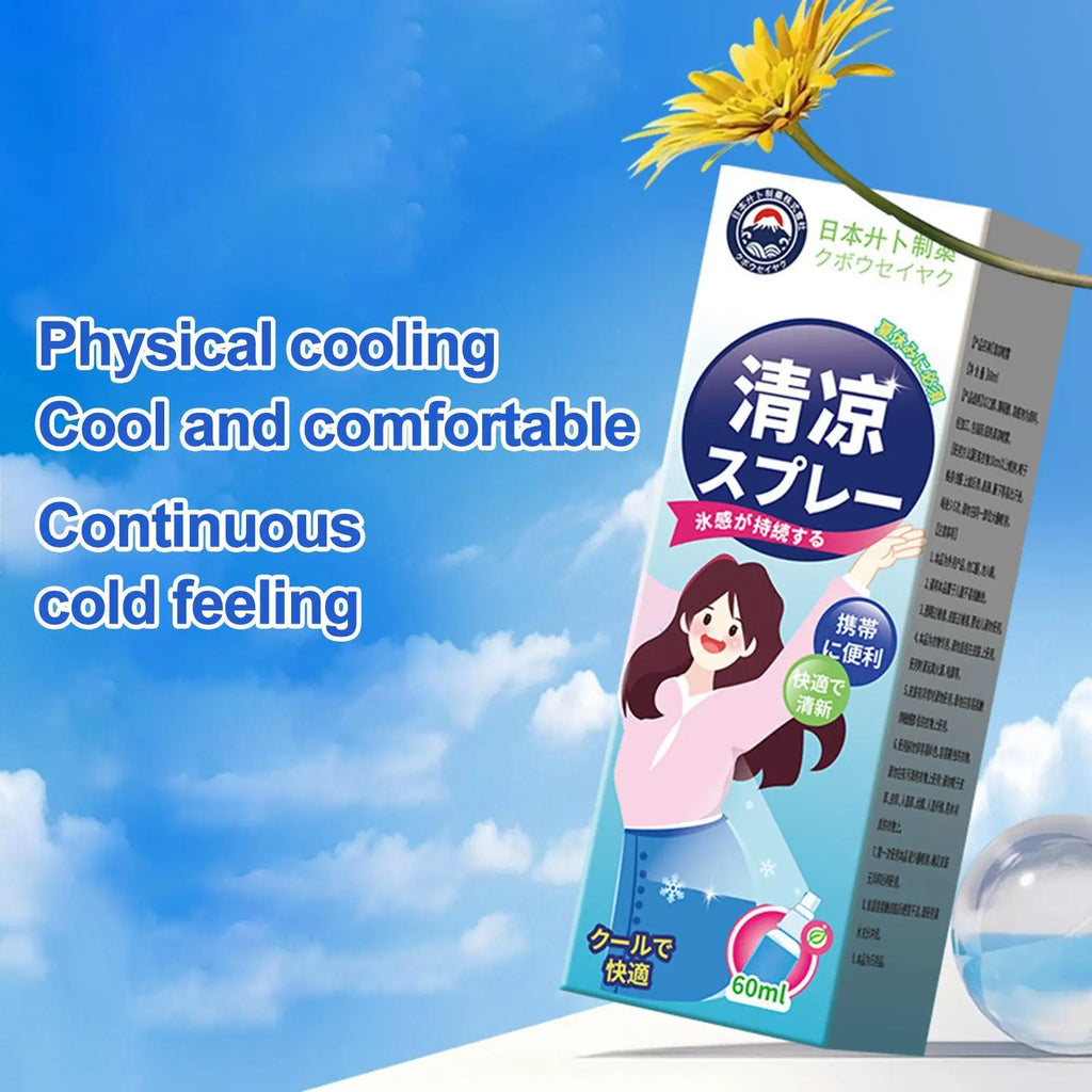 Cooling Spray for Body Refreshing Cool Body Mist 60ml Natural Cooling Supplies Hot Weather Relief