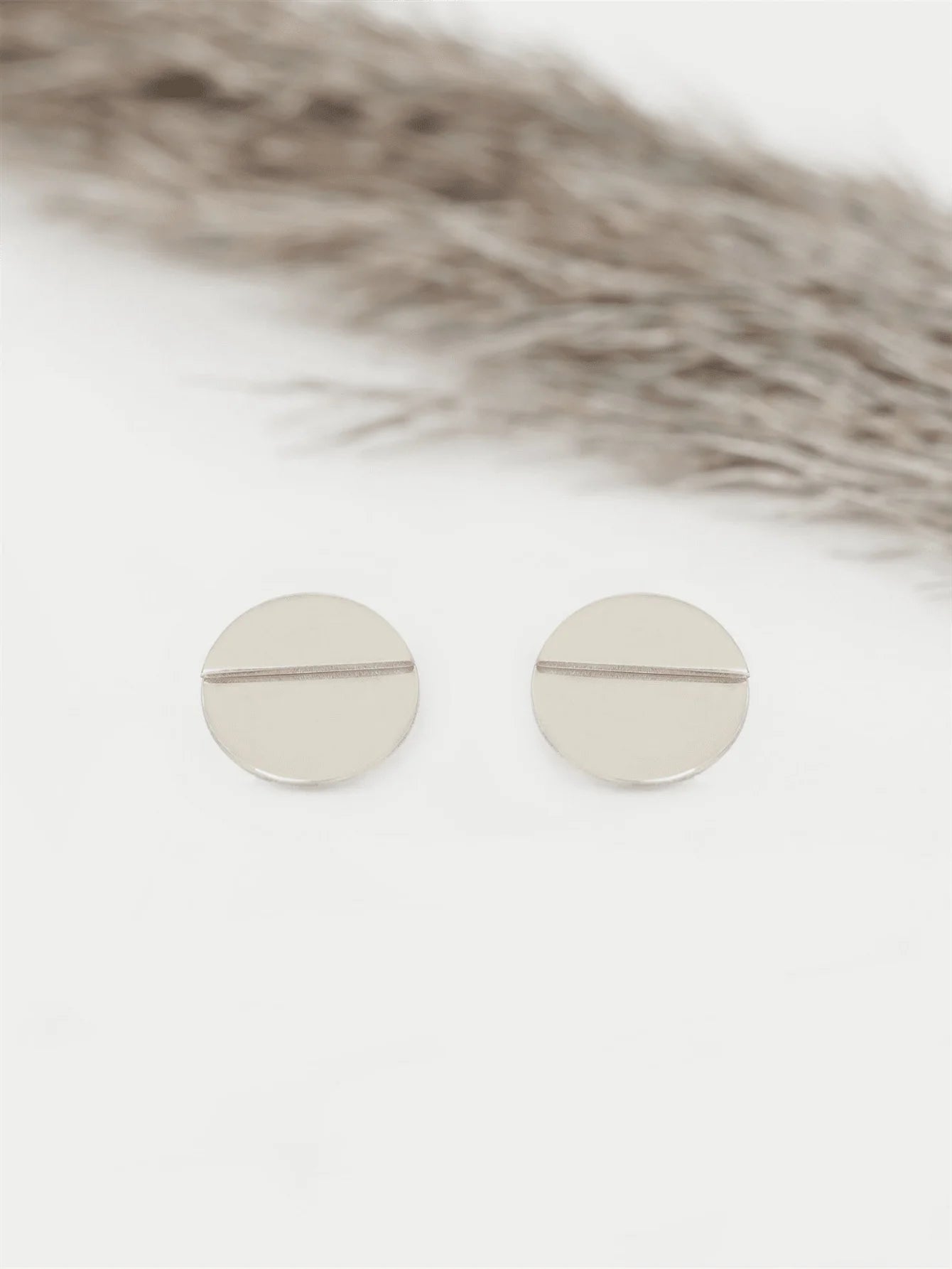 1 pair of fashionable personalized designs, a pair of two half round earrings - PULSE MART