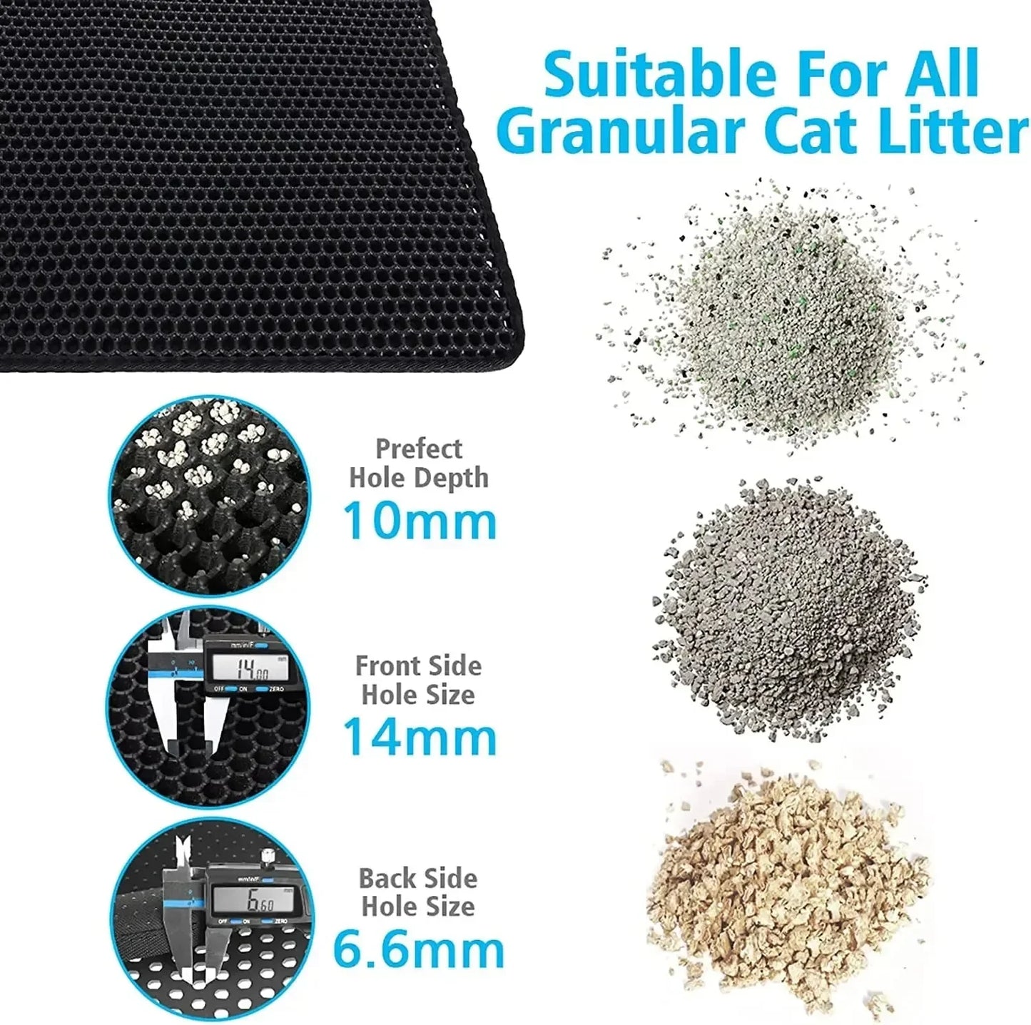 Premium 2-Layer Cat Litter Mat – Waterproof Non-Slip Sand Trapping Technology