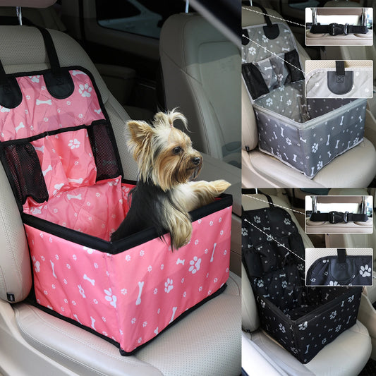 Universal Dog Car Seat with Storage Pockets, Non-Slip Pet Travel Mat