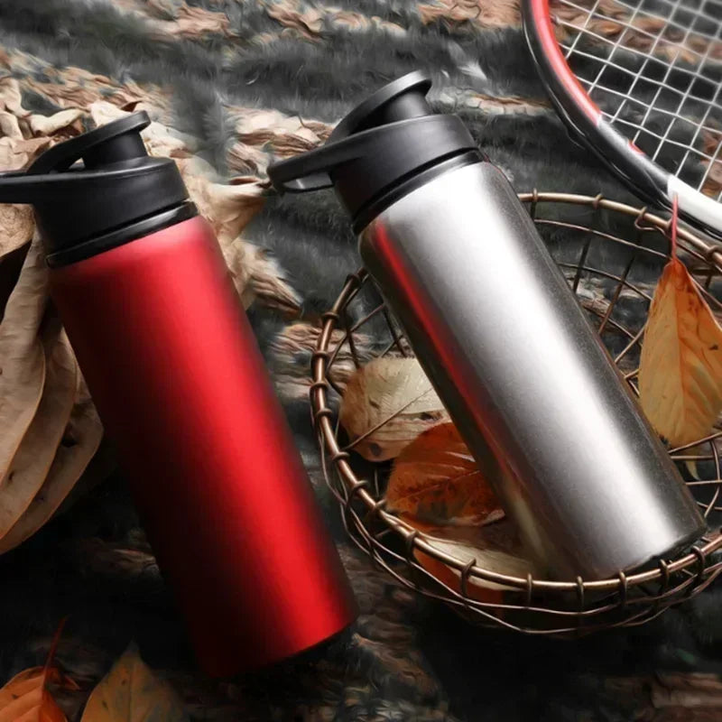 1-15PCS Portable Stainless Steel Bicycle Water Bottle Straight Drinking Outdoors Sports Travel Kettle Metal Water Bottle - PULSE MART