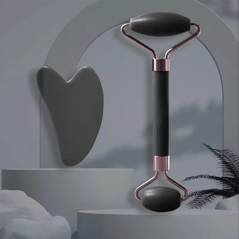 Roller &amp; Gua Sha Set – Resin Facial Roller Massager for Face, Eyes, Neck &amp; Body Skin Care - PULSE MART