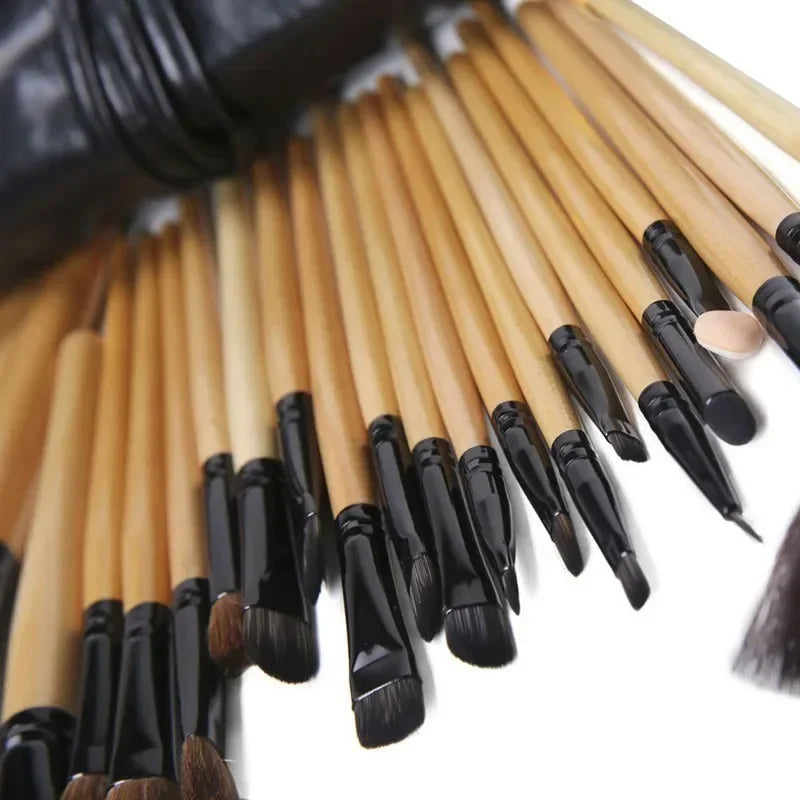 24-Piece Professional Makeup Brush Set - Eyebrow, Powder, Foundation, and Shadows Brushes for Expert Application - PULSE MART