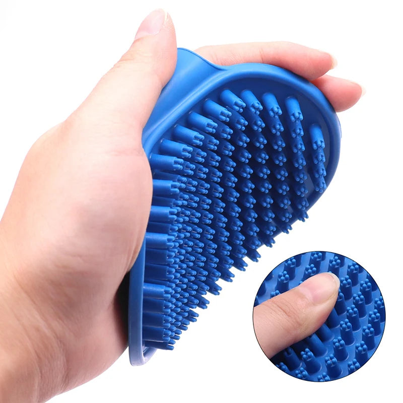 Sensitive Skin Pet Massage Brush - Soothing Rubber Bristle Grooming Comb