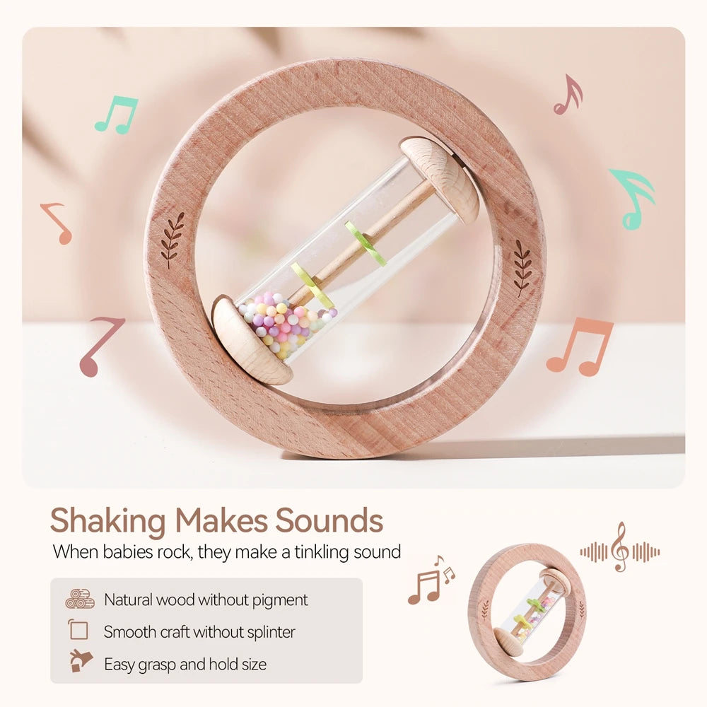 Montessori Rattle Baby Toys Rain Stick Hourglass Rain Music Rattle Baby Educational Toy Colorful Montessori Sensory Toys for Kid - PULSE MART