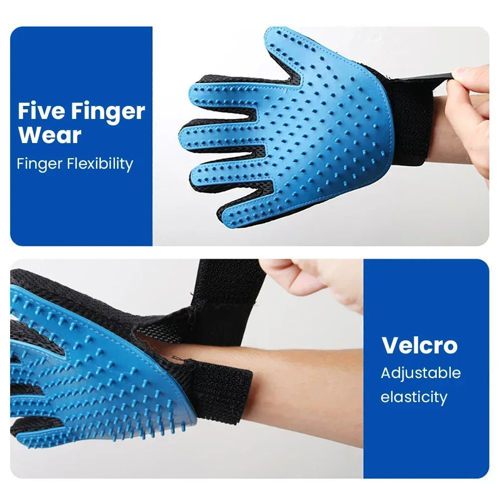Cat Grooming Glove – Pet Hair Removal & Massage Brush for Cats and Dogs