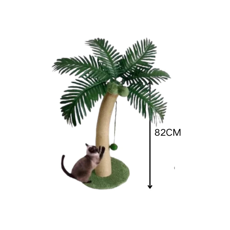 Coconut Tree Cat Scratching Post - Interactive Natural Sisal Rope Pole