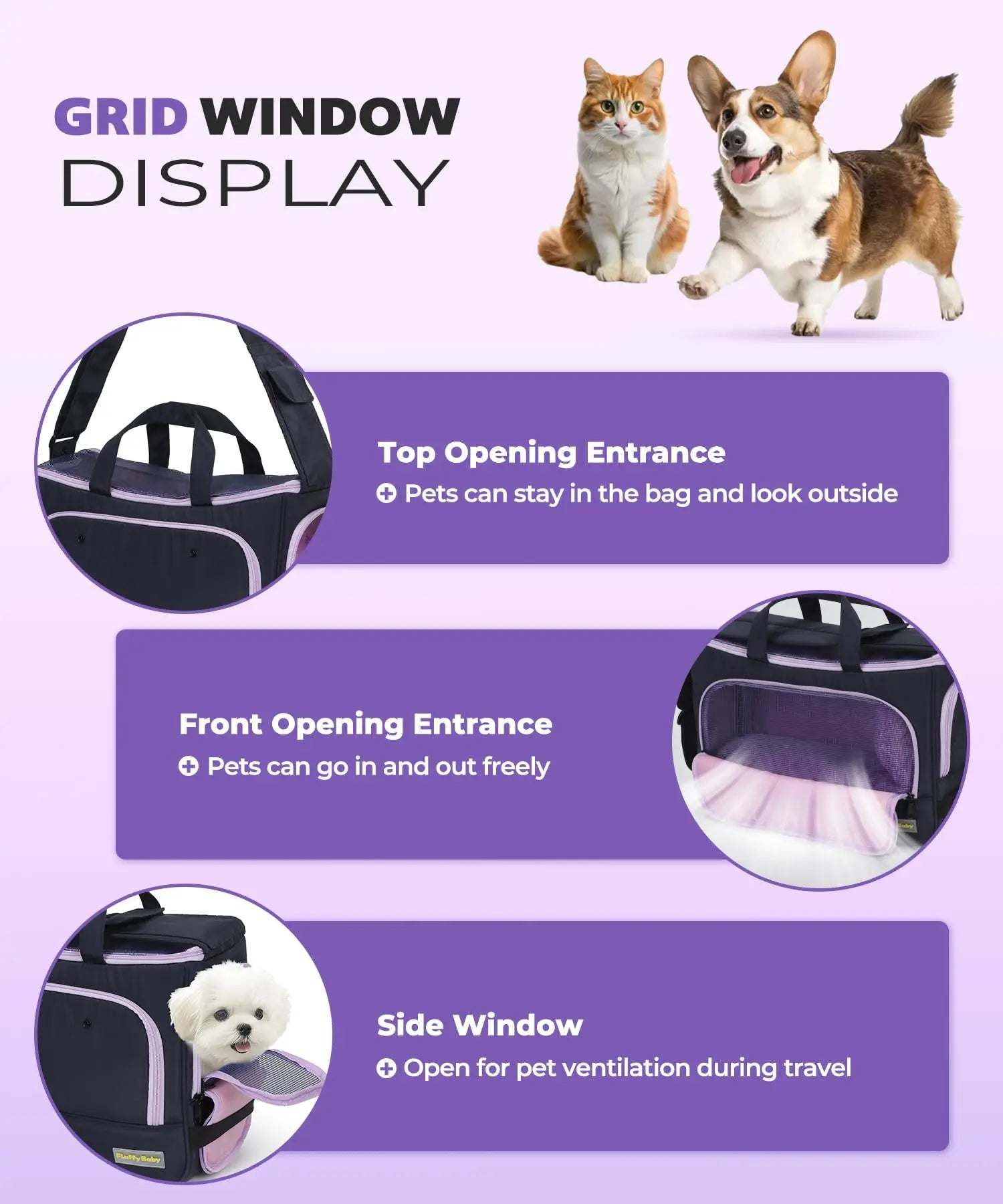 Portable Pet Travel Carrying Bag – Crossbody Handbag for Small Dogs & Cats