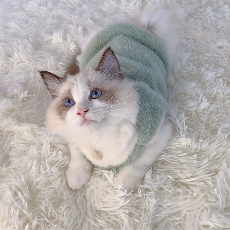 Warm Cat Sweater Vest – Soft Winter Clothing for Cats, Kittens & Small Dogs