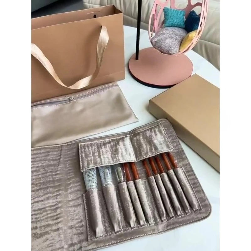 Complete Cosmetics Brush Kit with Foundation, Powder, Blush, Concealer, Eyeshadow, and Brow Brushes - PULSE MART