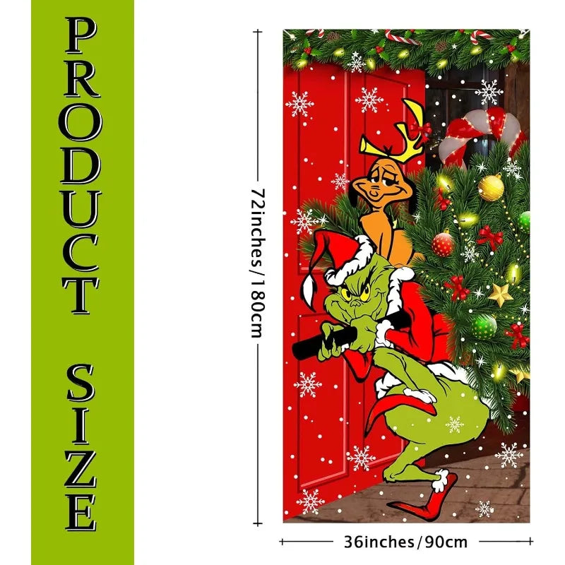 Green Christmas decorations door cover Christmas Christmas Christmas winter holiday home kitchen