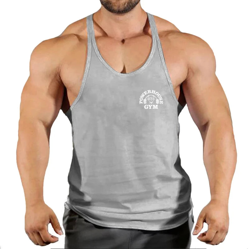 Men’s Gym Tank Top – Bodybuilding Fitness Vest, Sleeveless Stringer Singlet