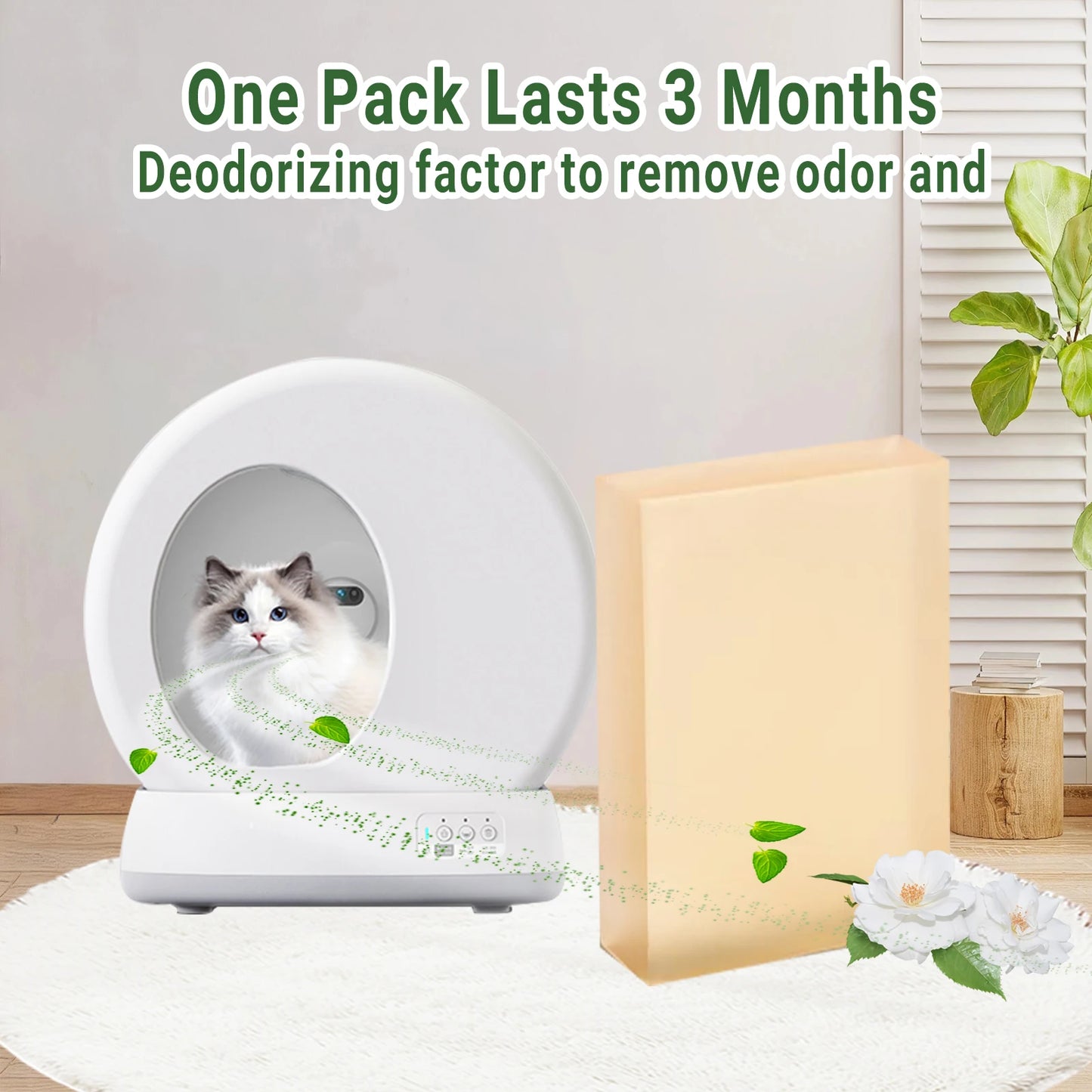 Cat Litter Deodorizer Replacement – Odor Control Refill for PETKIT, Meowant & UBPET Self-Cleaning Litter Boxes