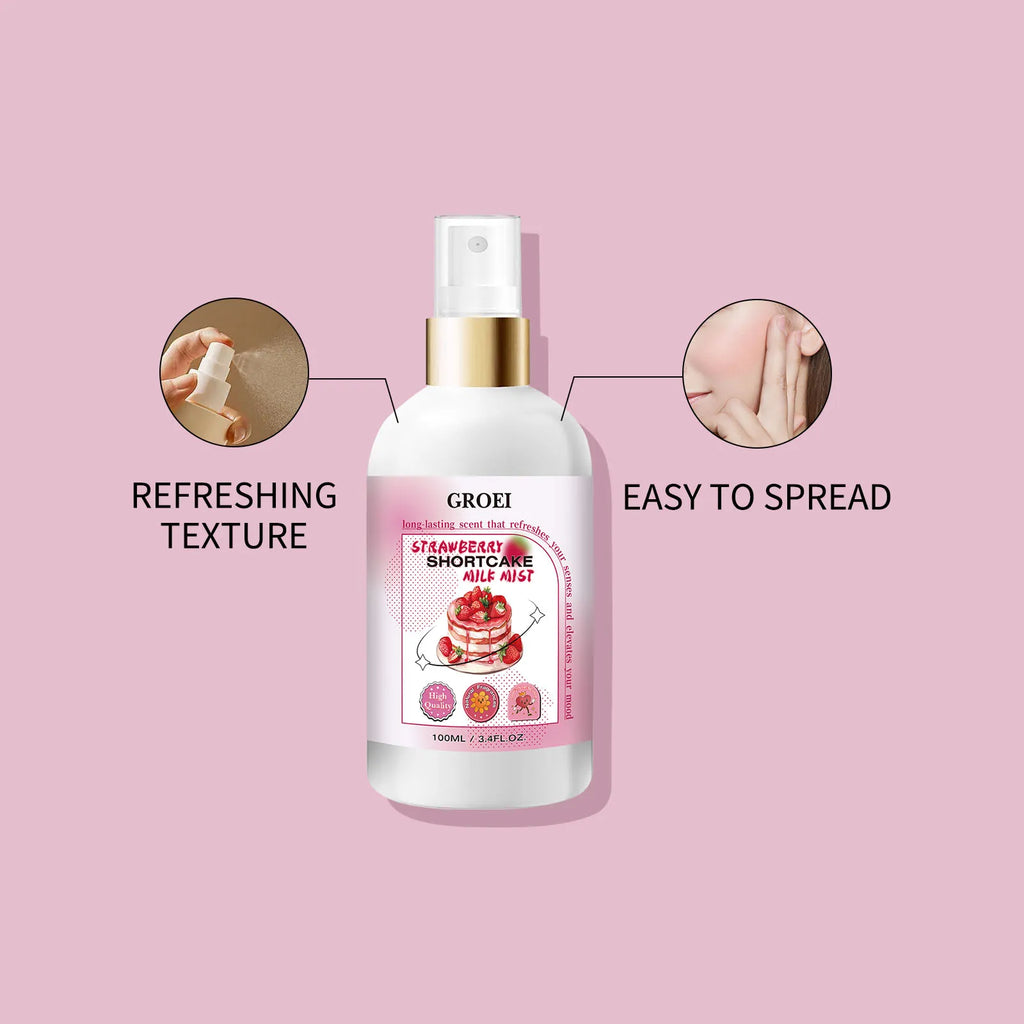 100ml Body Spray Strawberry Shortcake Milk Mist Long Moisturizing Brightening Soothing Body