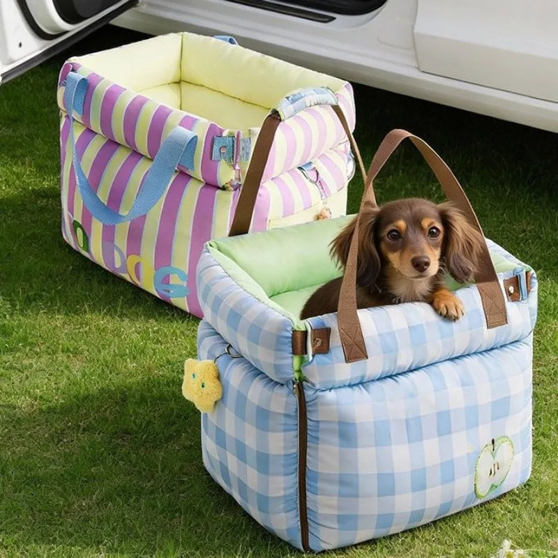2-in-1 Pet Car Seat Carrier, Waterproof Detachable Travel Bag