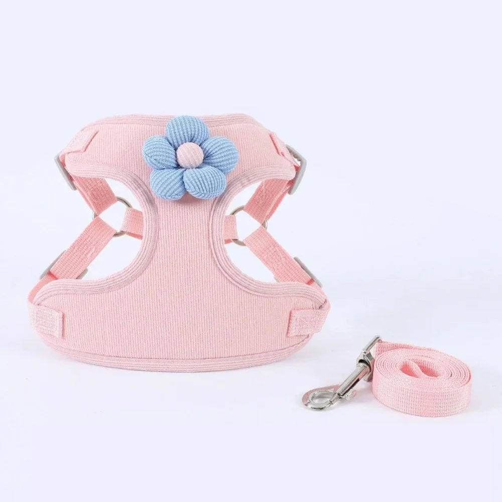 Small Dog Harness and 1.5m Leash Set: Adjustable Step-In Vest
