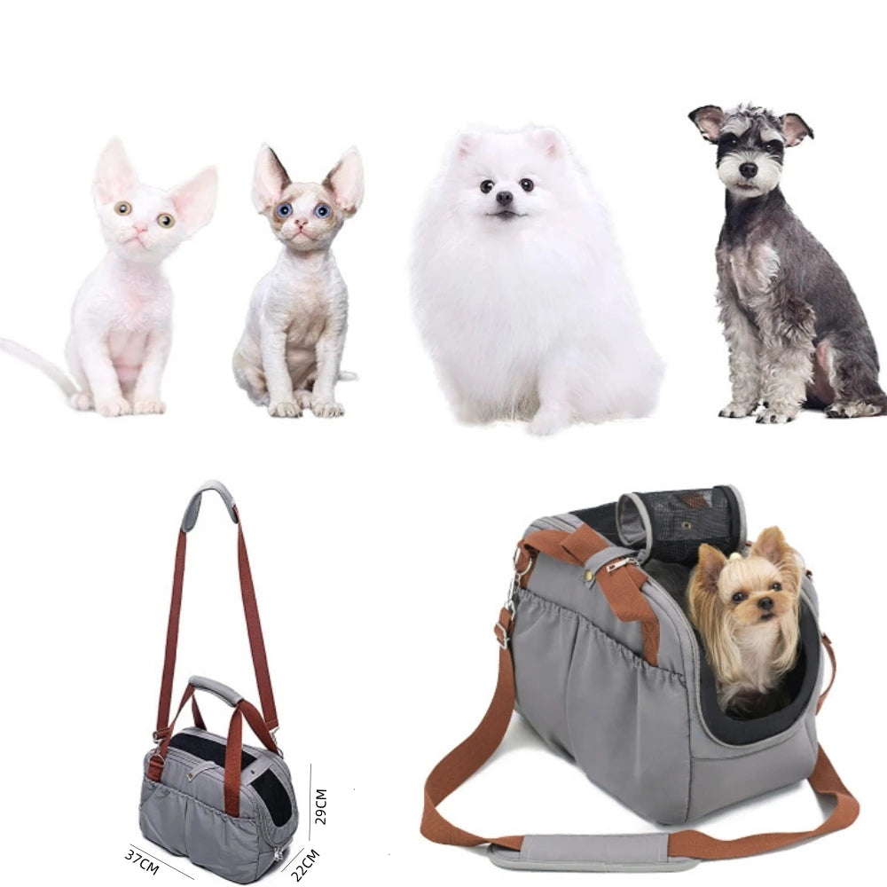 Portable Pet Dog Carrier Cat Travel Bag with Cover for Small Dogs Cats Puppies Soft-Sides Dog Car Seat Safe Bed Dog Handbag