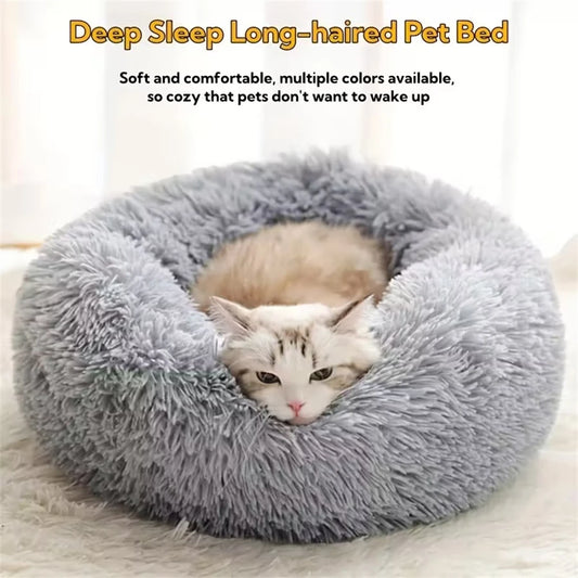 The Deep Sleep Calming Shag Fur Donut Pet Bed