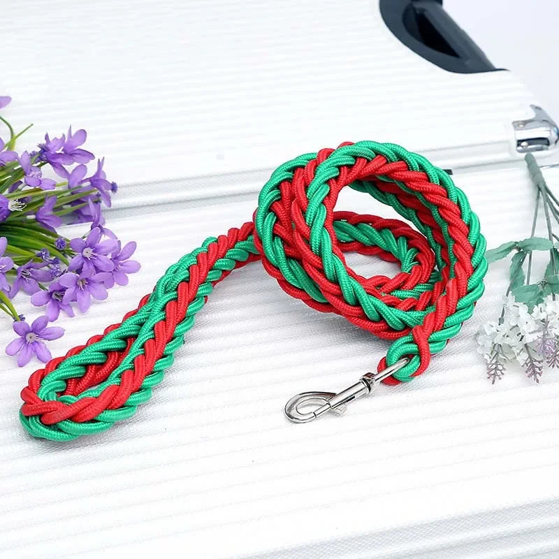 4.5ft Heavy Duty Braided Dog Leash - Durable Nylon Lead for All Sizes