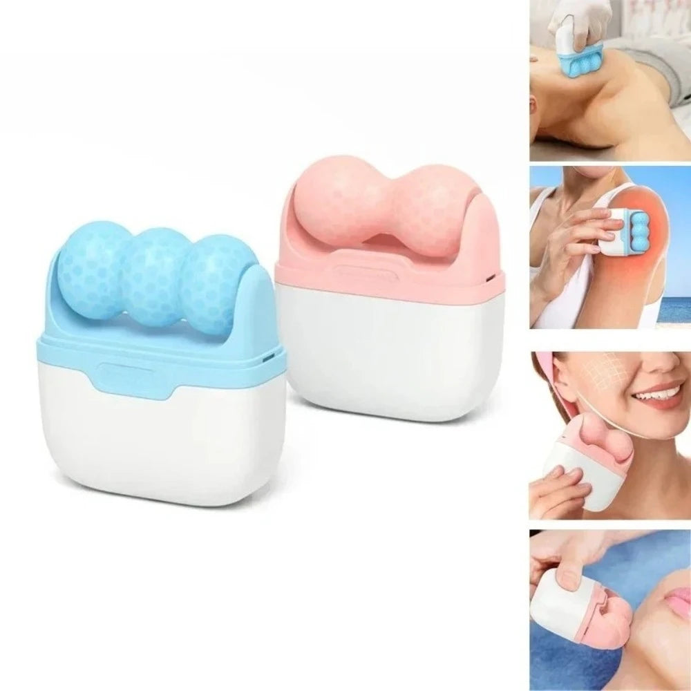 Double Head Ice Roller - Facial and Eye Puffiness Reliever, Migraine Pain Relief, and Skin Beauty Tool for Cold Body Massage - PULSE MART