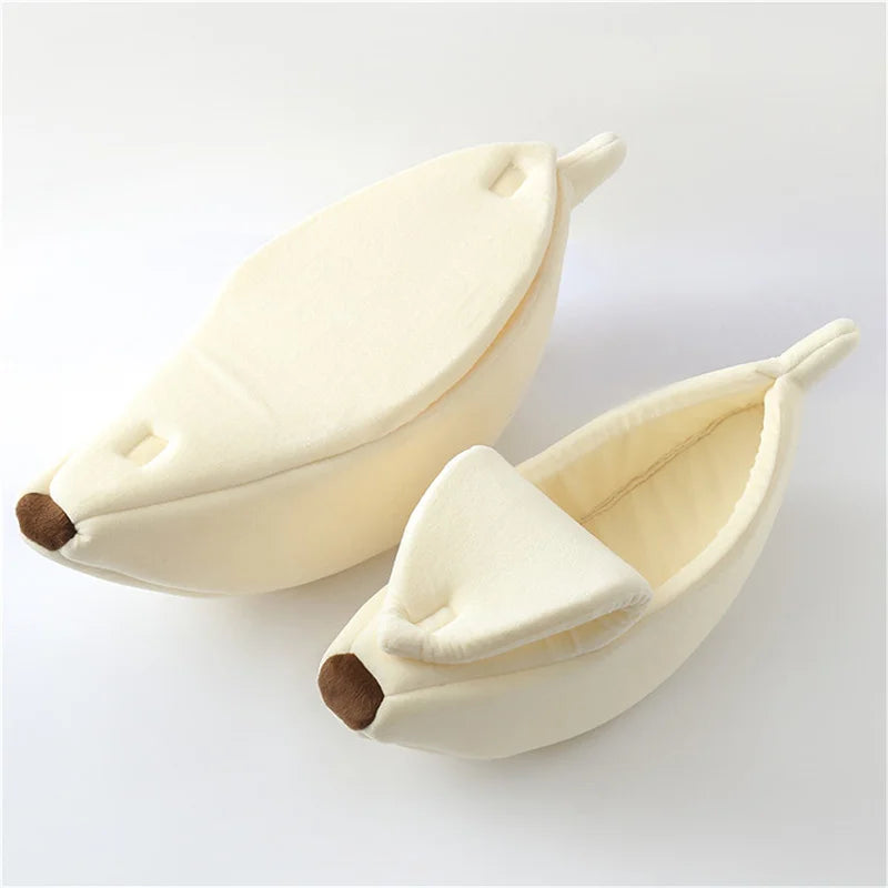 Creative Banana Cat Bed - Cute Deep Sleep Nest for Cats & Small Dogs