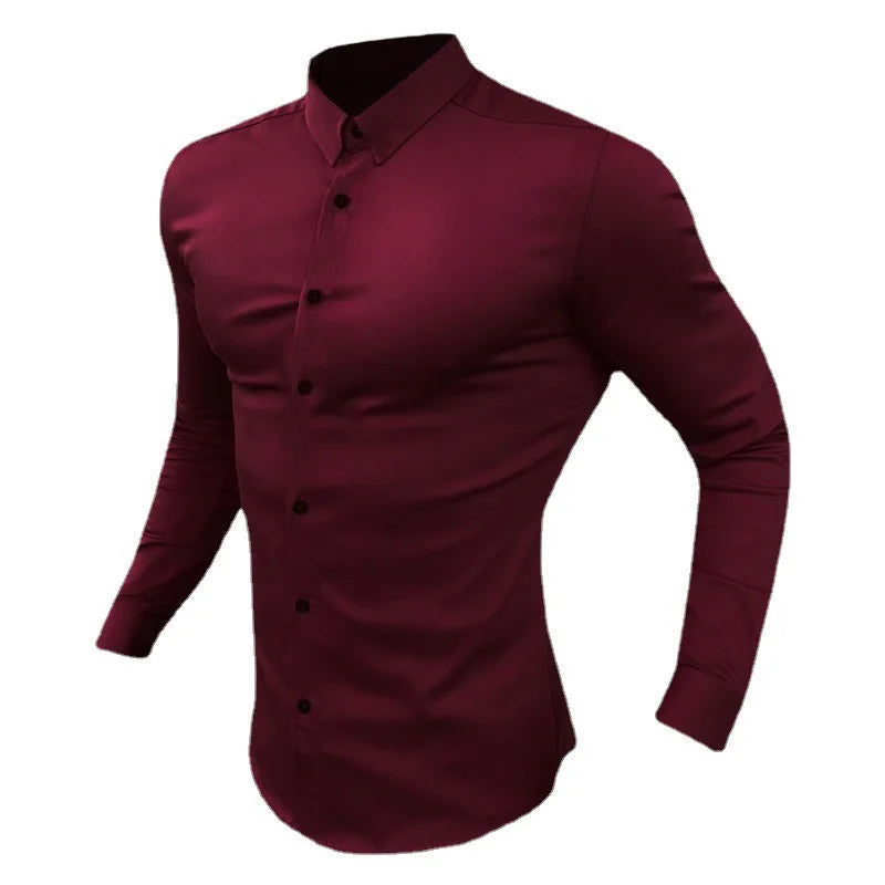 Men's Shirt Fashion Full Sleeve Shirt Men's Muscle Casual Slim-fit Business Dress shirt