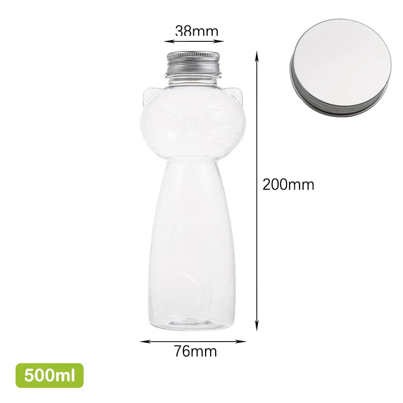 Disposable Drink Bottles Juice Storage Bottles Beverage Milk Tea Bottles Cute Bear Juice Drink Milk Tea Sealed Bottle - PULSE MART