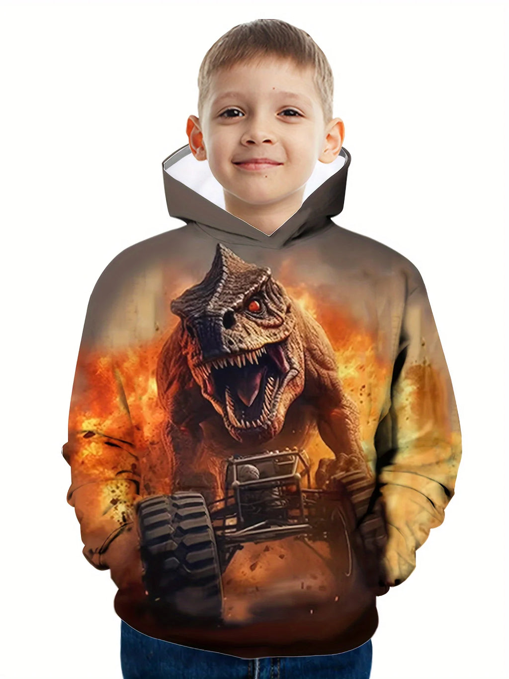 Hoodies Animal Dinosaur Pattern 3D Print Sweatshirts Boys Girls Harajuku Hooded kids Sweatshirt