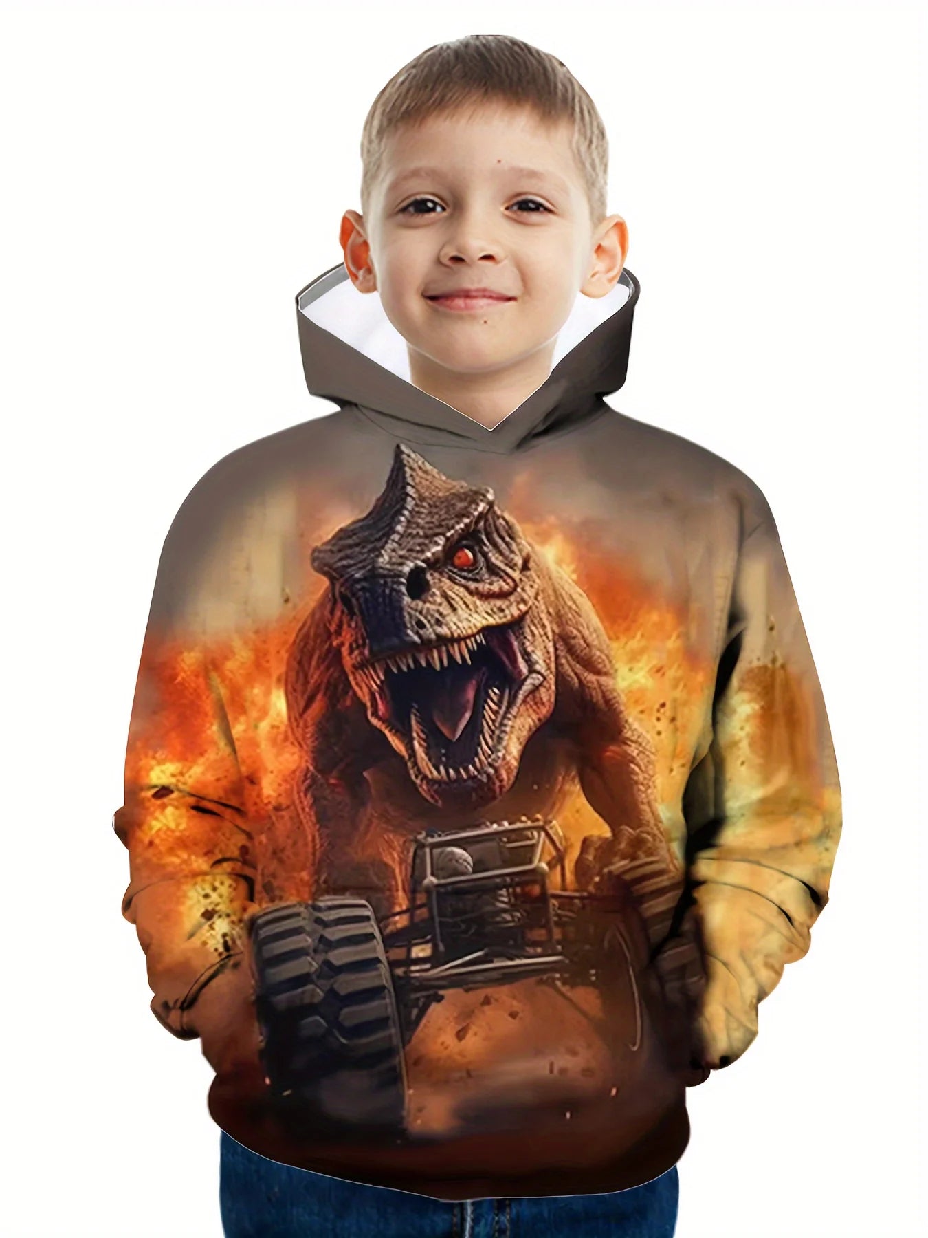 Hoodies Animal Dinosaur Pattern 3D Print Sweatshirts Boys Girls Harajuku Hooded kids Sweatshirt