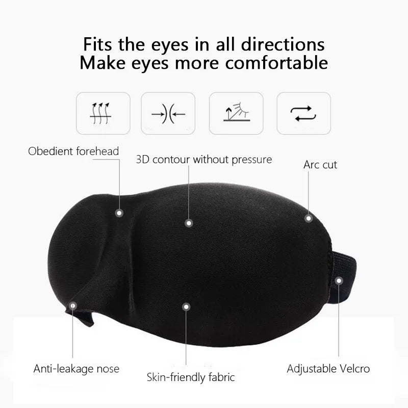 3D Padded Sleep Mask – Light Blocking Soft Eye Mask & Blindfold for Rest - PULSE MART