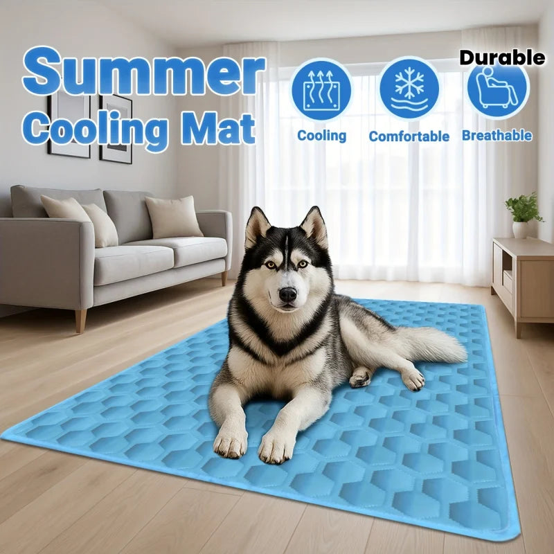 Ice Silk Dog Cooling Mat, Washable & Portable Summer Pet Sleeping Pad