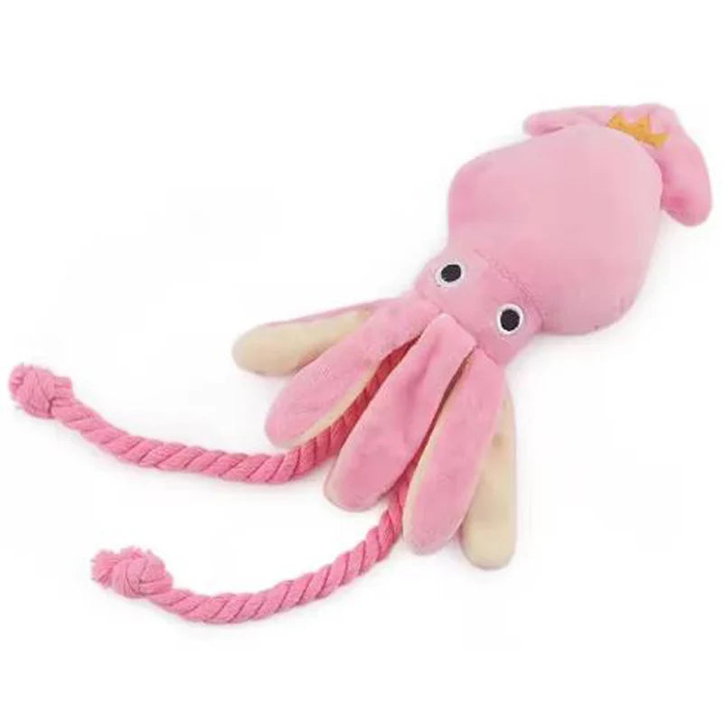 Sound-Emitting Cotton Rope Octopus - Durable Chew & Teeth Cleaning Toy