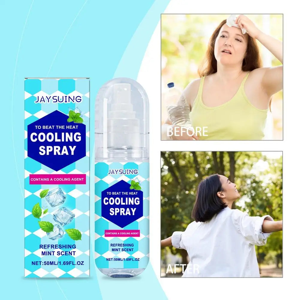 1/2PCS Summer Cooling Body Spray Portable Refreshing Mist Instant Cool Sensation