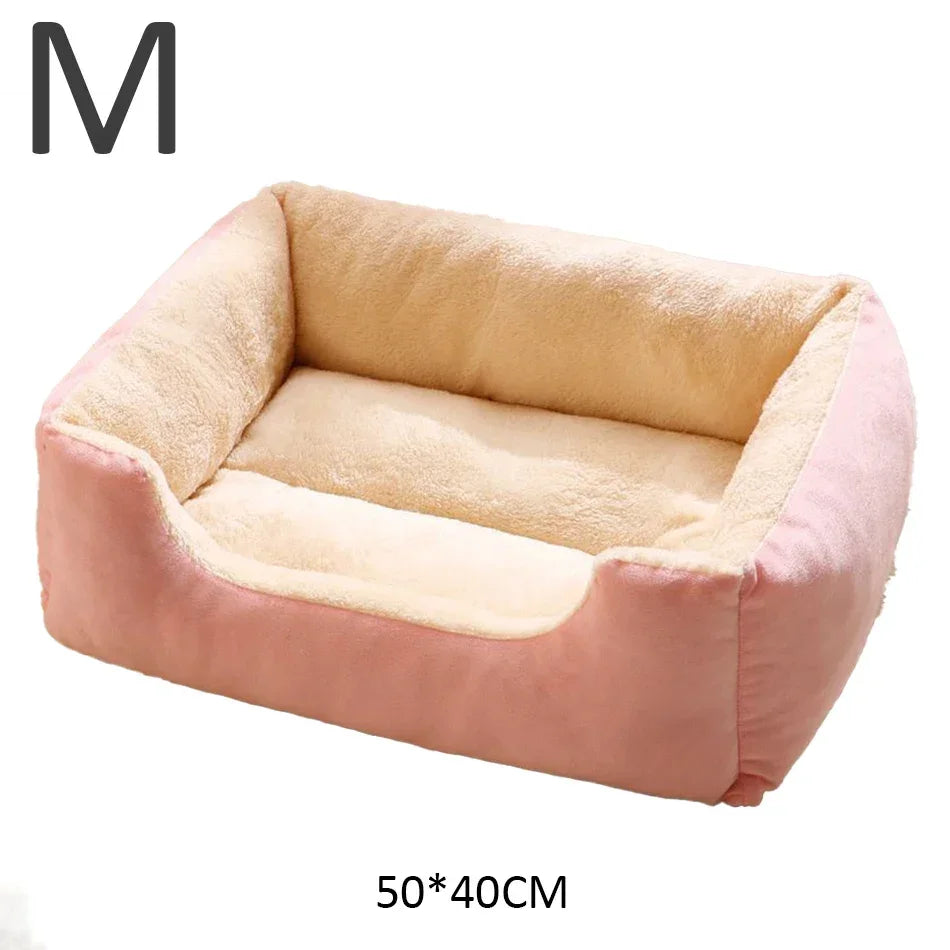 Plush Cat Bed Cushion Basket, Cozy Kitten House & Habitat