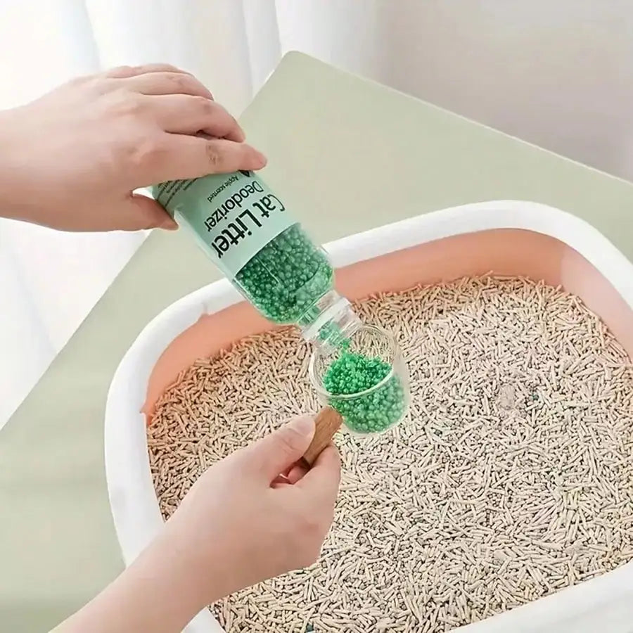 Fresh Scent Cat Litter Deodorizer Beads – Natural Plant-Based Odor Eliminator for Litter Boxes
