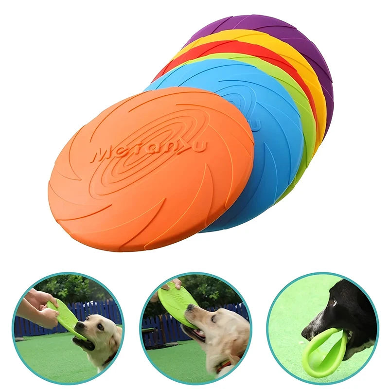 Silicone Flying Disc Dog Toy - Interactive Outdoor Training Frisbee