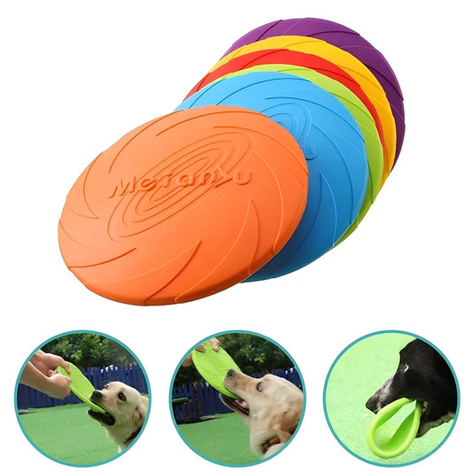 Silicone Flying Disc Dog Toy - Interactive Outdoor Training Frisbee
