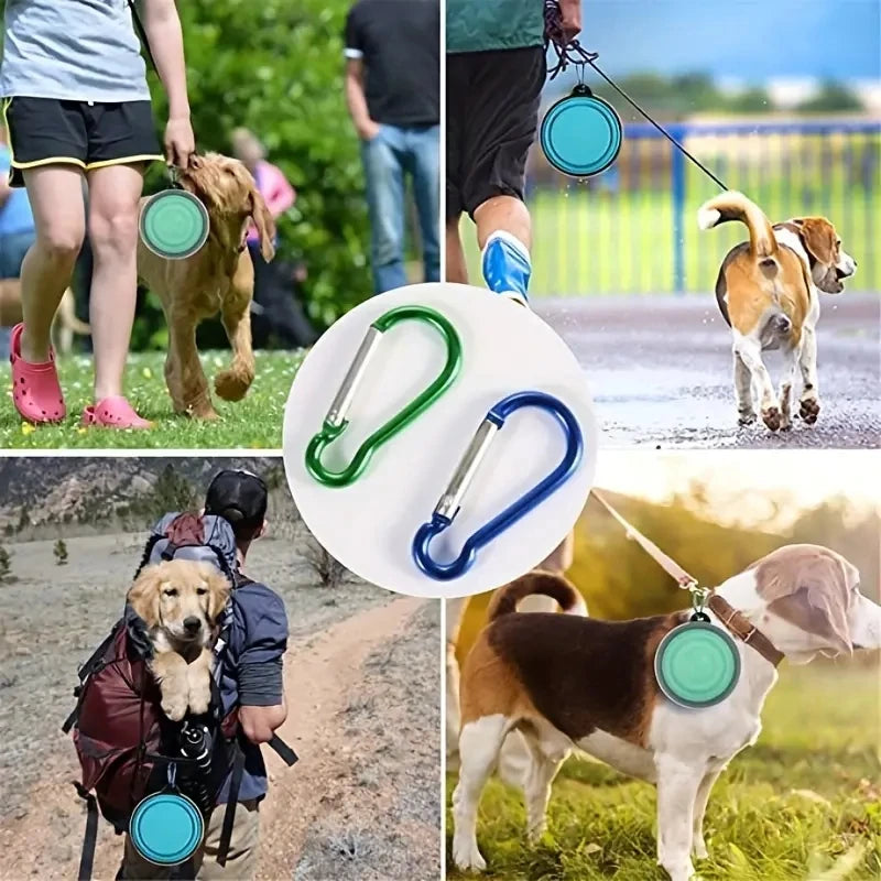 Collapsible Travel Dog Bowls with Lids - 2 Pack Portable Food & Water Dishes
