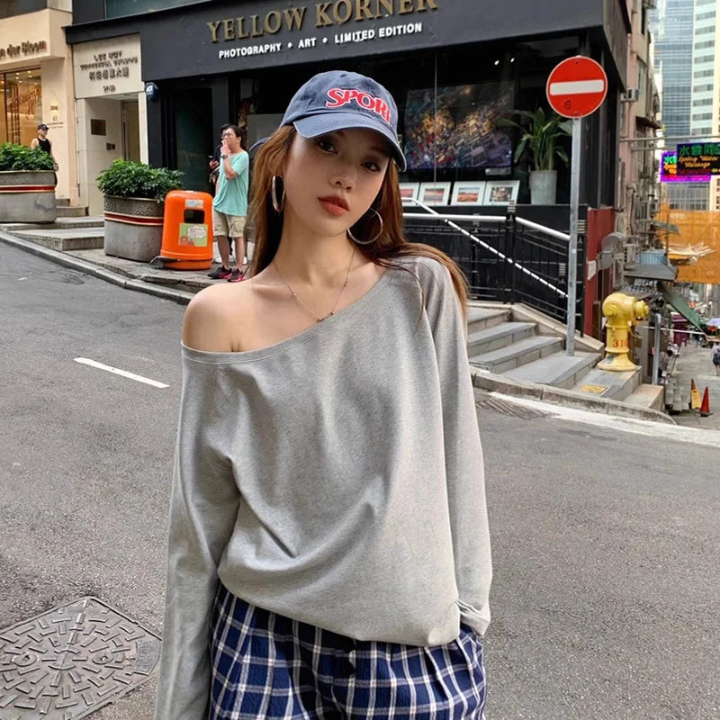 No Hat Hoodies Women Autumn Sexy Spicy Girls Solid Baggy Cozy Streetwear Korean Style