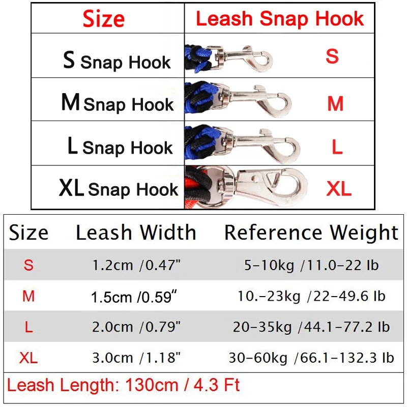 4.5ft Heavy Duty Braided Dog Leash - Durable Nylon Lead for All Sizes