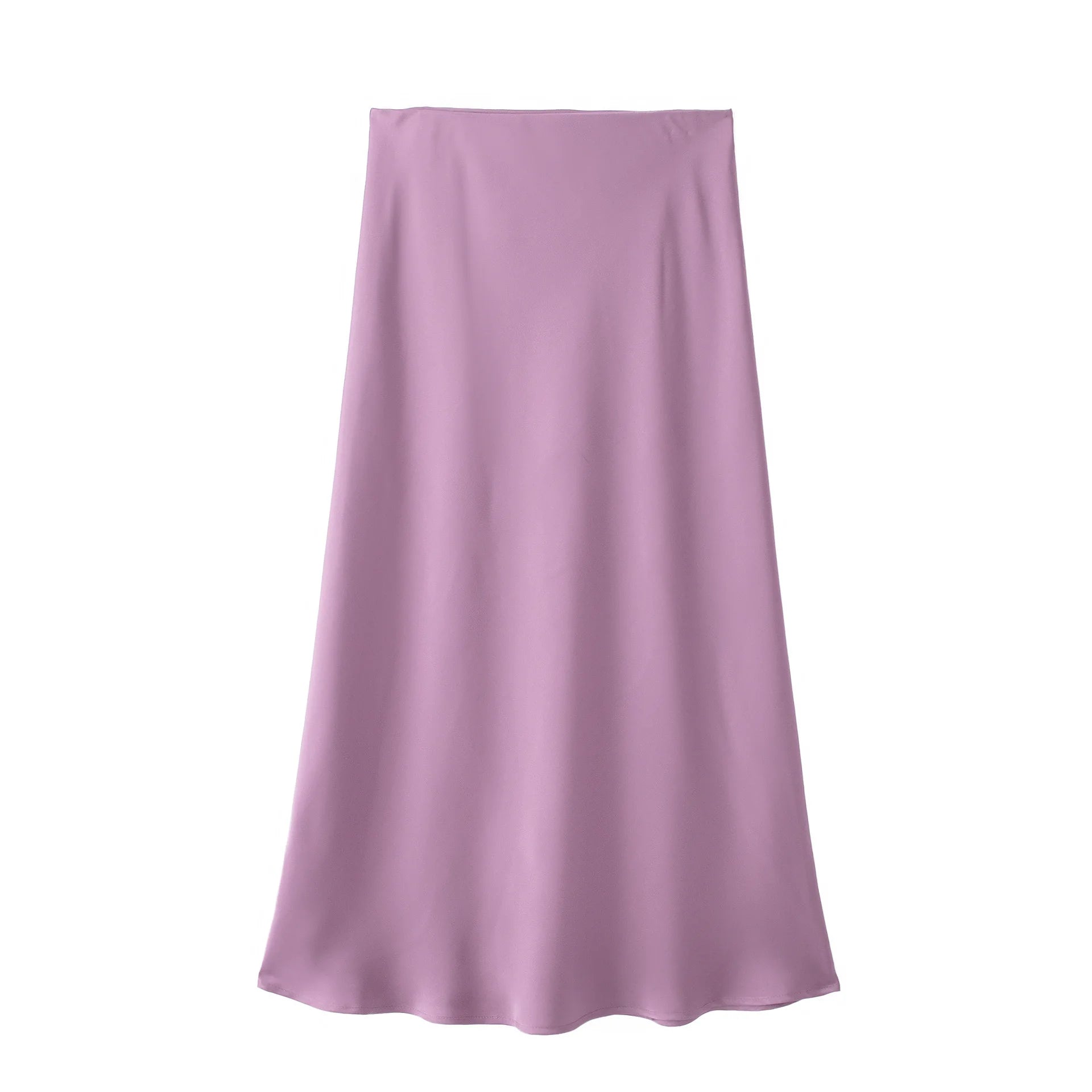 Women’s Satin Midi Skirt – High Waist Elegant Long Skirt for Summer