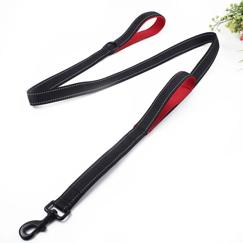 Double Handle Outdoor Travel Dog Leash - Heavy Duty Training Lead
