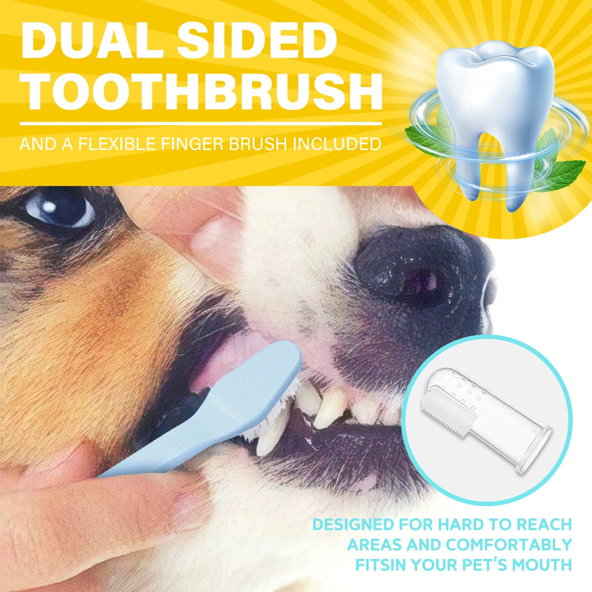 Dog & Cat Dental Care Kit - Fresh Milk Toothpaste & Deep Clean Toothbrush