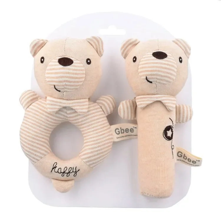 Baby Rattles Soft Cartoon Cute Plush Animal Rattles Toys Child Educational Handbells Soft Toddler Baby Comfort Toys - PULSE MART