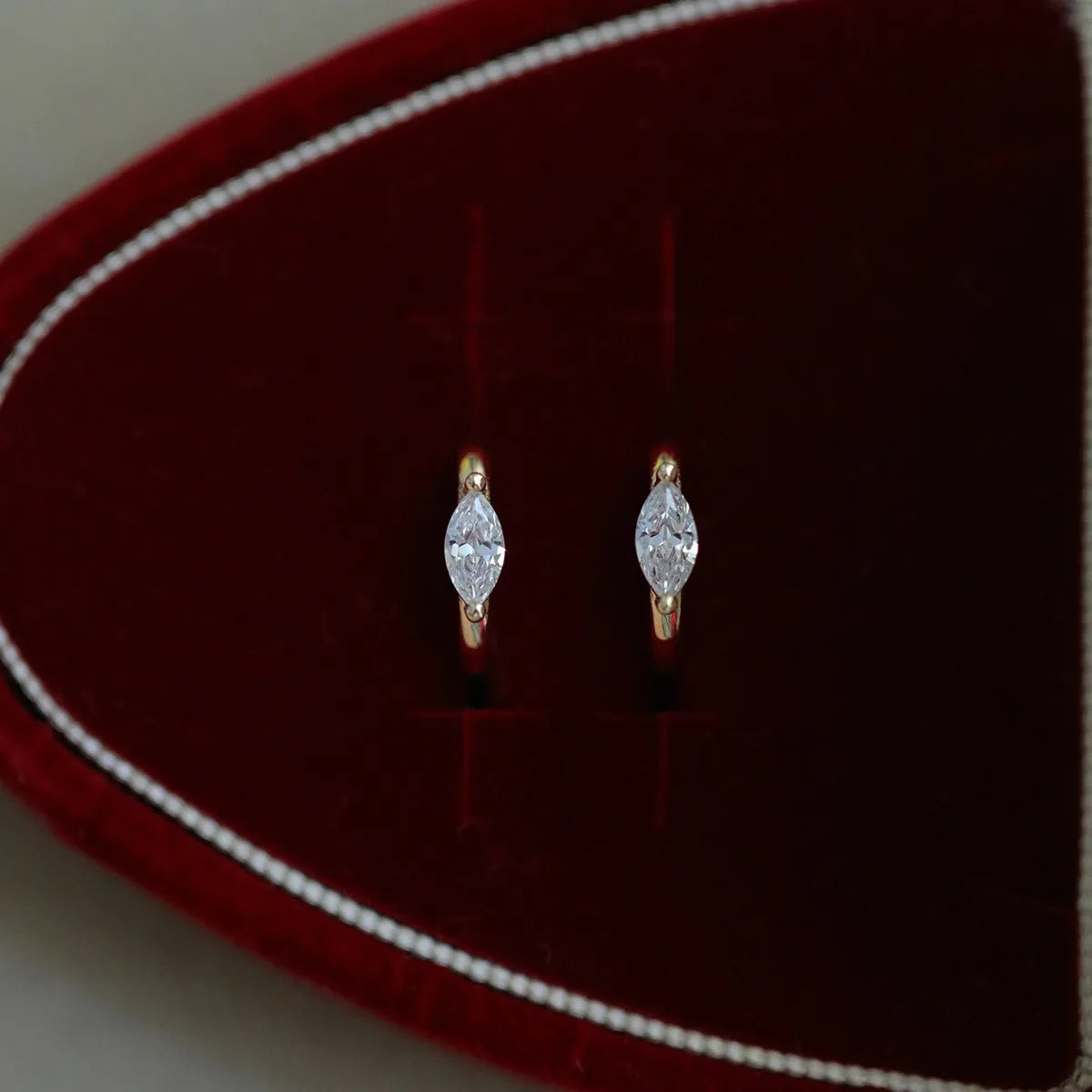 925 Sterling Silver Plated 14K Gold Geometric Zircon Earrings for Women  Elegant Accessories