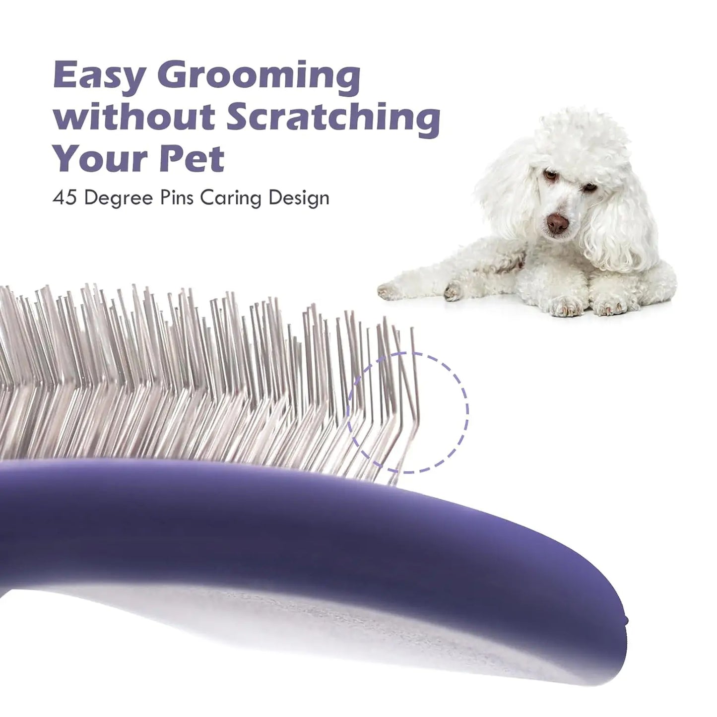 Professional Pet Dematting Slicker Brush - Detangling Grooming Tool