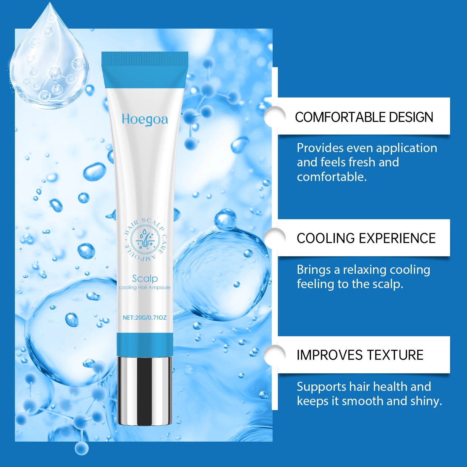 Hair Care Essential Oil - Smooth Shine, Anti-Frizz Hair Serum, Hair Growth Promotion, Scalp Nourishing Roller Treatment - PULSE MART