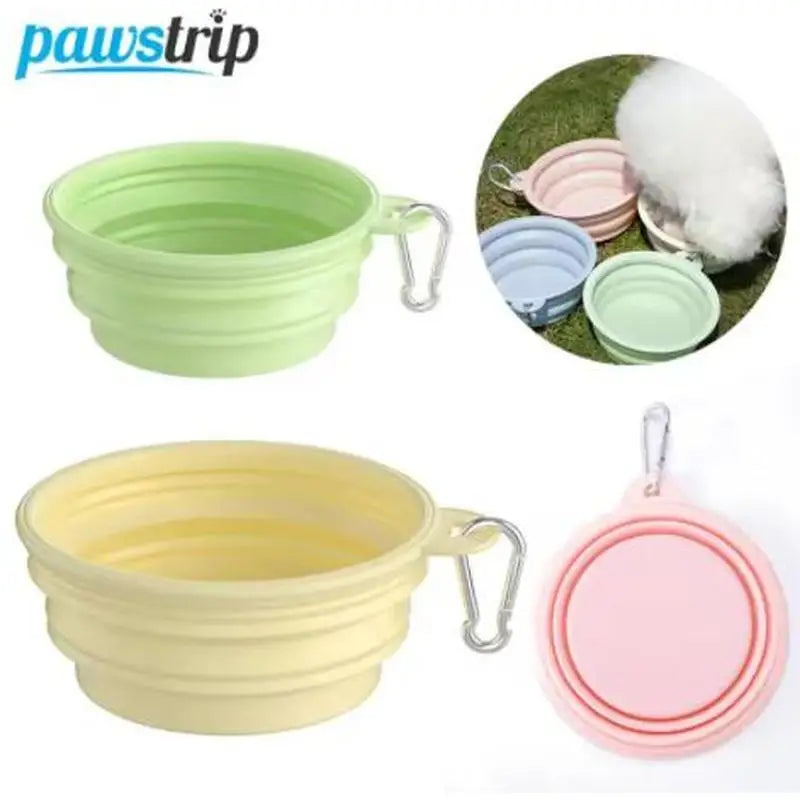 Collapsible Silicone Dog Bowl - Portable Travel Food & Water Container